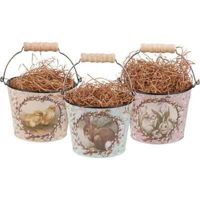 Bunnies And Friends Bucket Set of 3