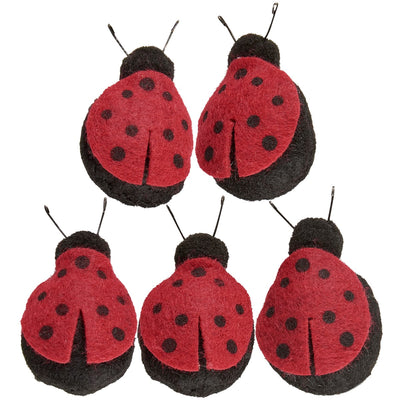 Set of 5 Felt Ladybug Magnets