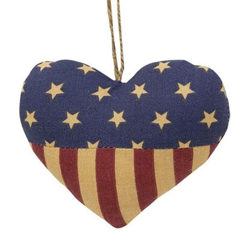 Patriotic Heart Fabric Ornament