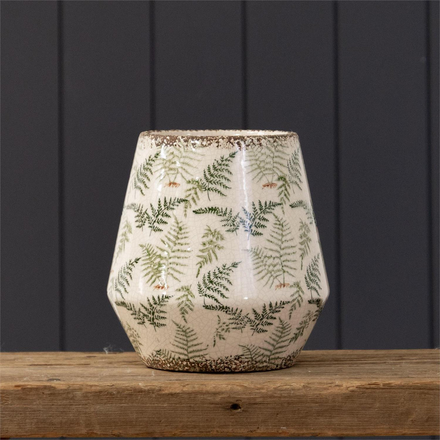 Natural Fern Pottery Vase