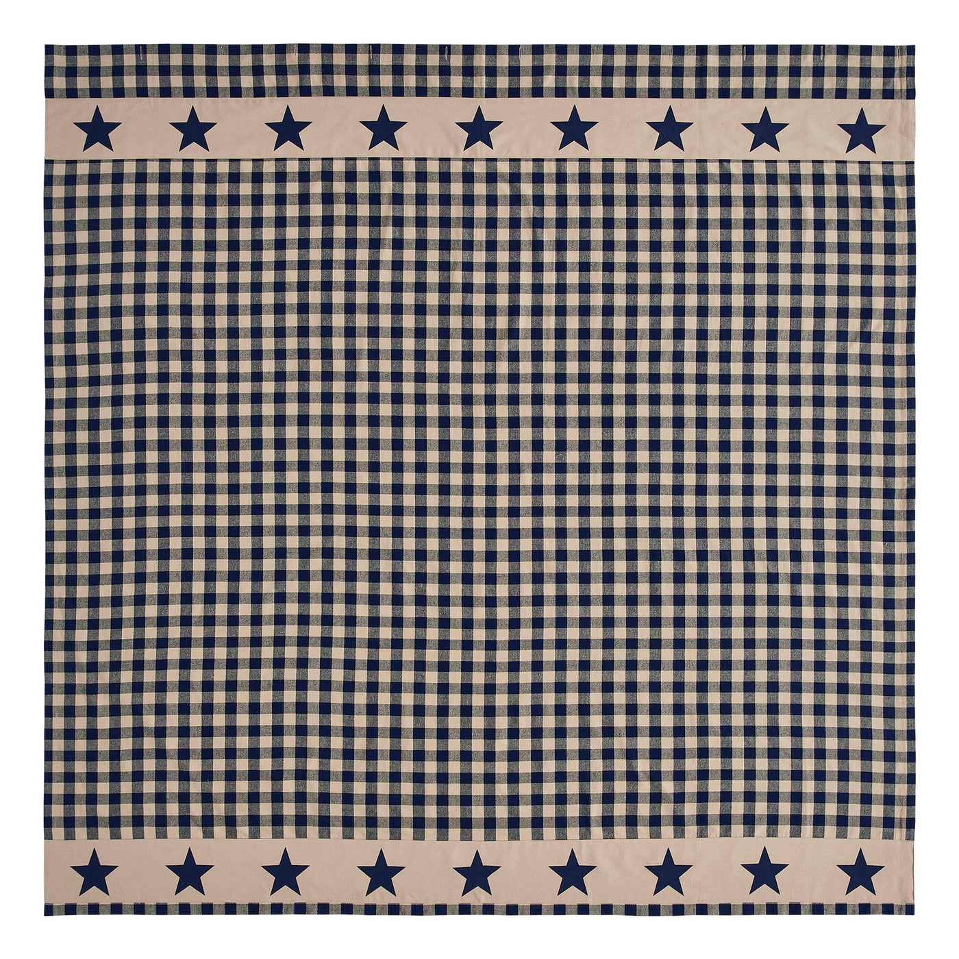 My Country Navy and Tan Shower Curtain 72" x 72"