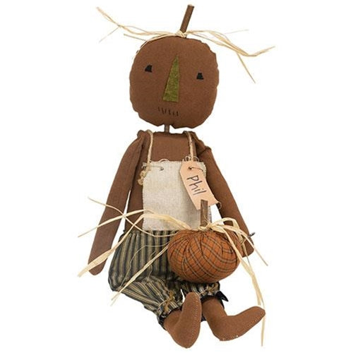 Phil Pumpkin Fabric Halloween Doll