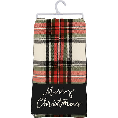 💙 Merry Christmas Plaid Kitchen Towel