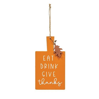 Eat Drink Give Thanks Cutting Board Sign Ornament