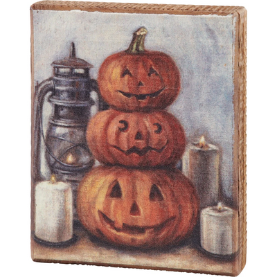 🫐 BLUEBERRY DAYS DAY 24 🎃 25 Days of SUMMERWEEN 💙 Stack Of Jacks 5" Halloween Small Block Sign