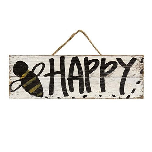 Set of 2 Bee Happy and Kind Hanging Signs