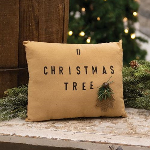 O Christmas Tree Primitive Small Decorative Pillow