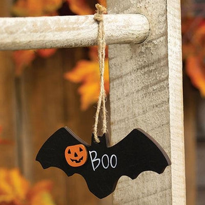 🎃 31 DAYS OF SPOOKYWEEN Day 1 Boo Bat with Jack O' Lantern Wood Ornament