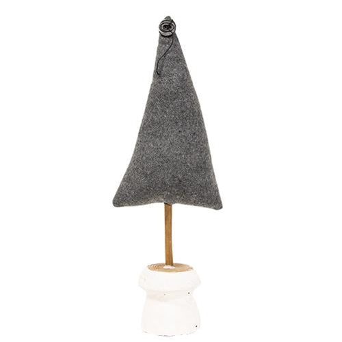 Gray Fabric Christmas Tree 15.5" H