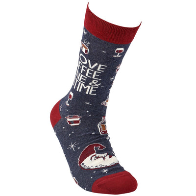 Coffee, Wine & Bedtime Fun Novelty Socks