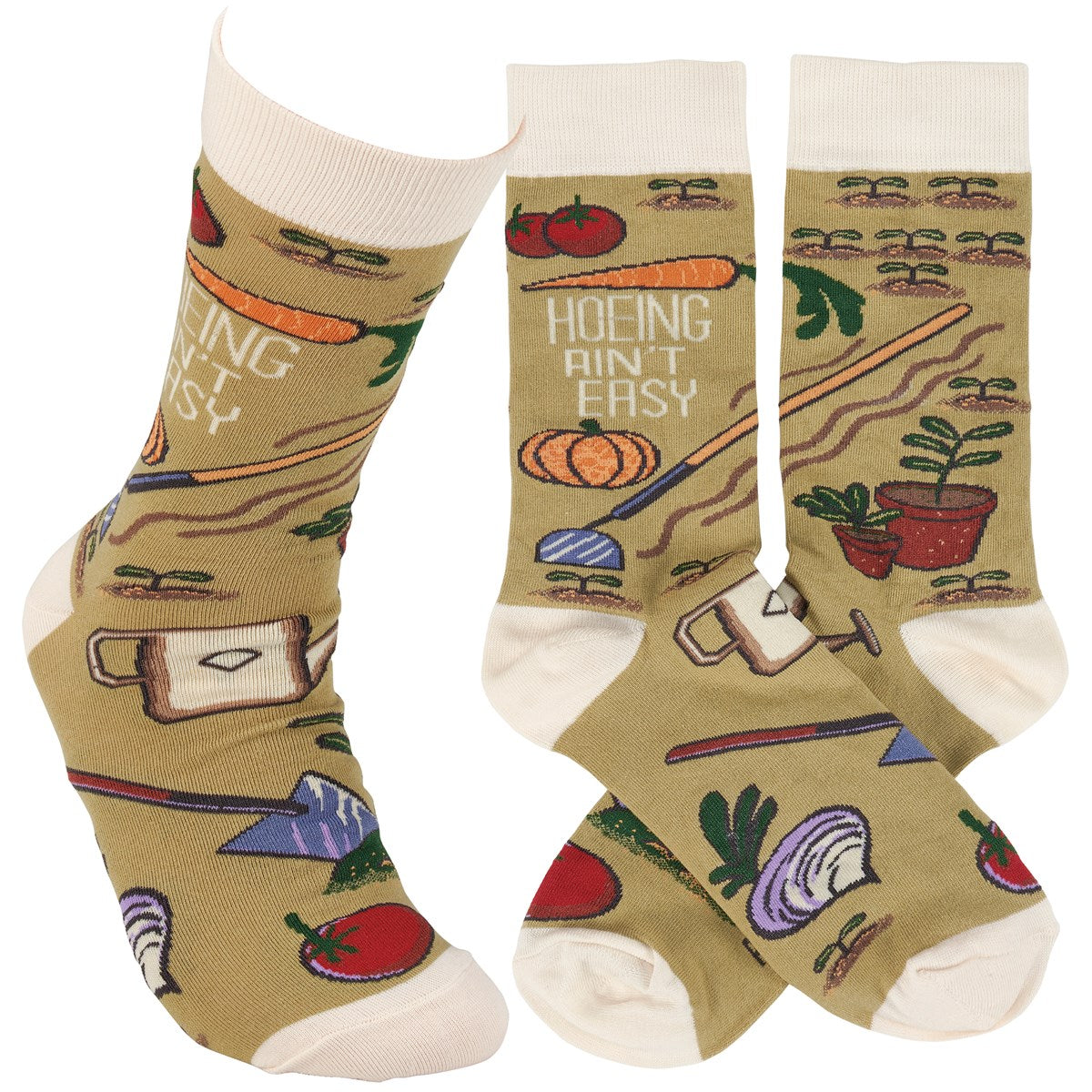 Hoeing Ain't Easy Humorous Garden Themed Socks – Blueberry Lane Shop