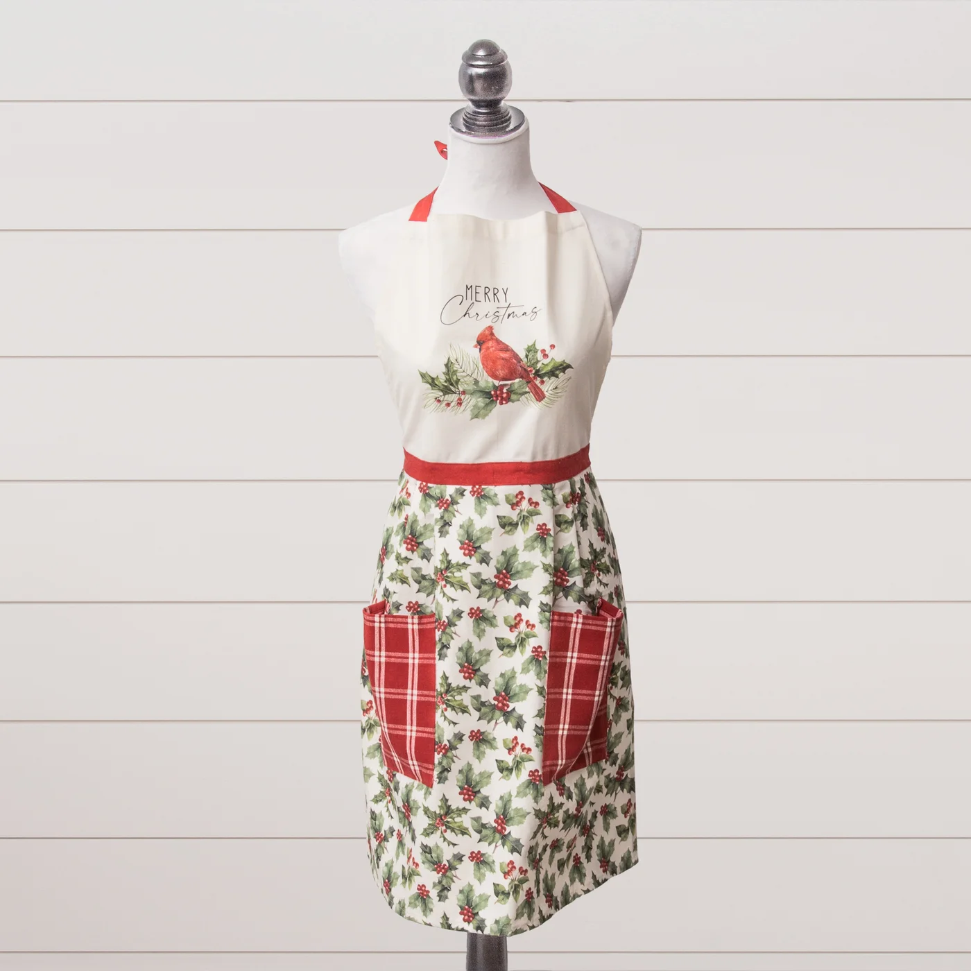 Cardinal and Holly Holiday Apron – Blueberry Lane Shop