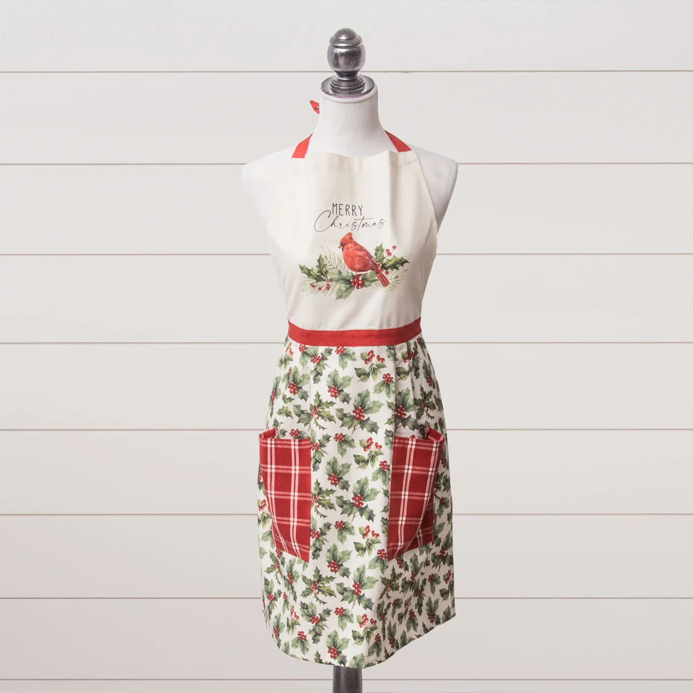 Cardinal and Holly Holiday Apron