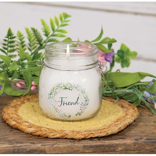 Friend Wreath 6 oz Small Jar Candle Lemongrass & Lavender Scent