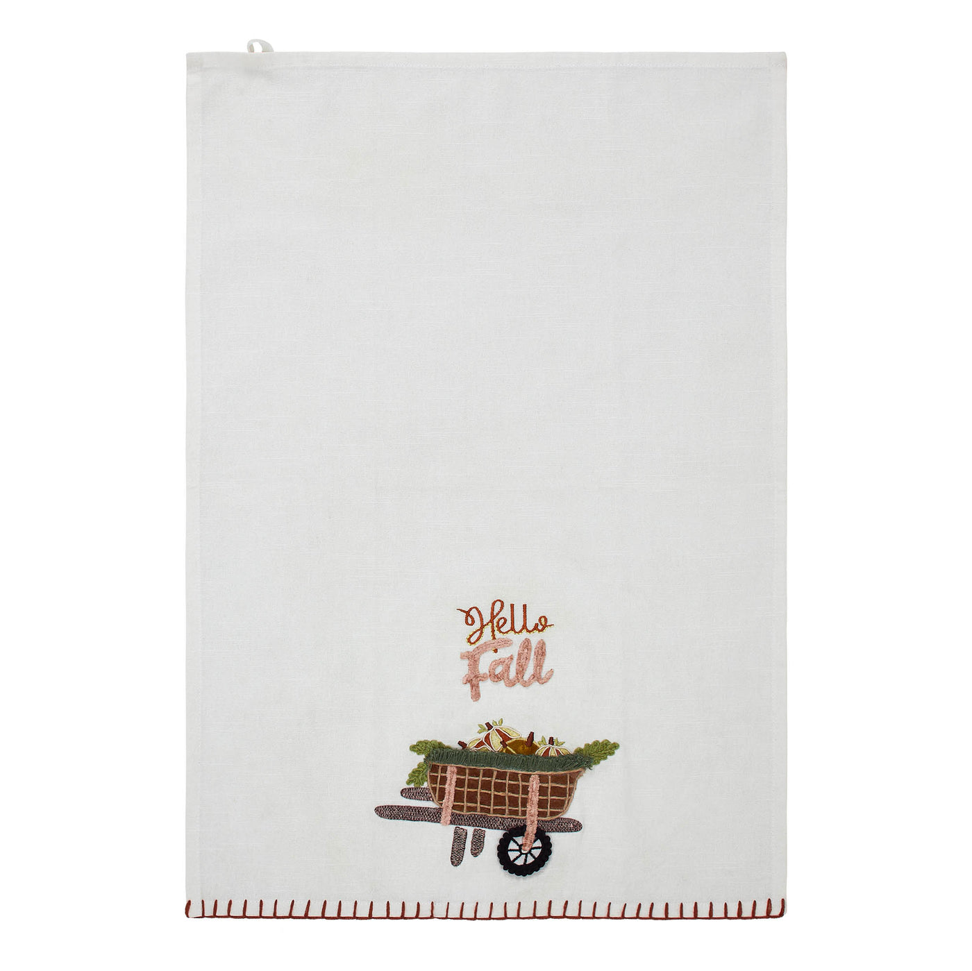 Hello Fall Wheelbarrow Tea Towel