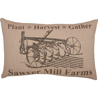 Sawyer Mill Charcoal Plow Pillow 14'' x 22''
