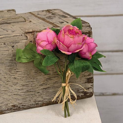 Pink Peony 10" Faux Floral Bouquet
