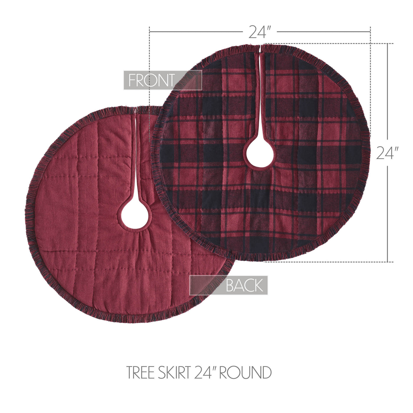 Cumberland Red Black Plaid 24" Christmas Tree Skirt