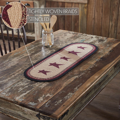 Connell Stencil Stars 36" Oval Table Runner