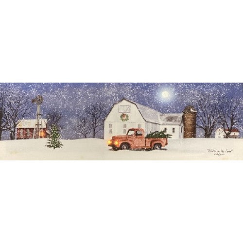 💙 Wintry Weather Billy Jacobs LED Lighted Art Canvas 8" x 24"