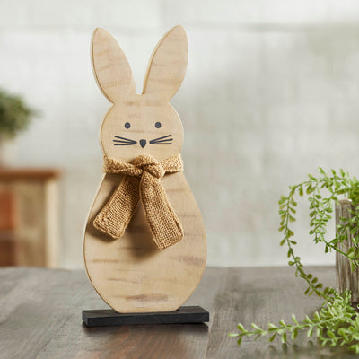 Spring Rustic Bunny 12" Wooden Sitter