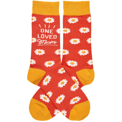 One Loved Mom Daisy Novelty Fun Socks
