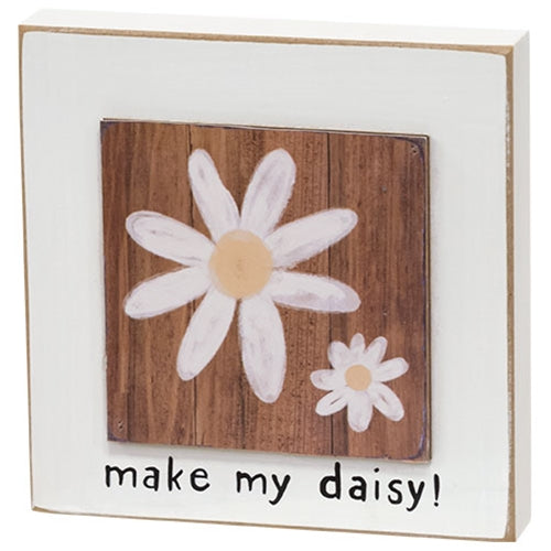 Set of 3 Bloom As You Are Daisy Layered 4.5" Block Signs