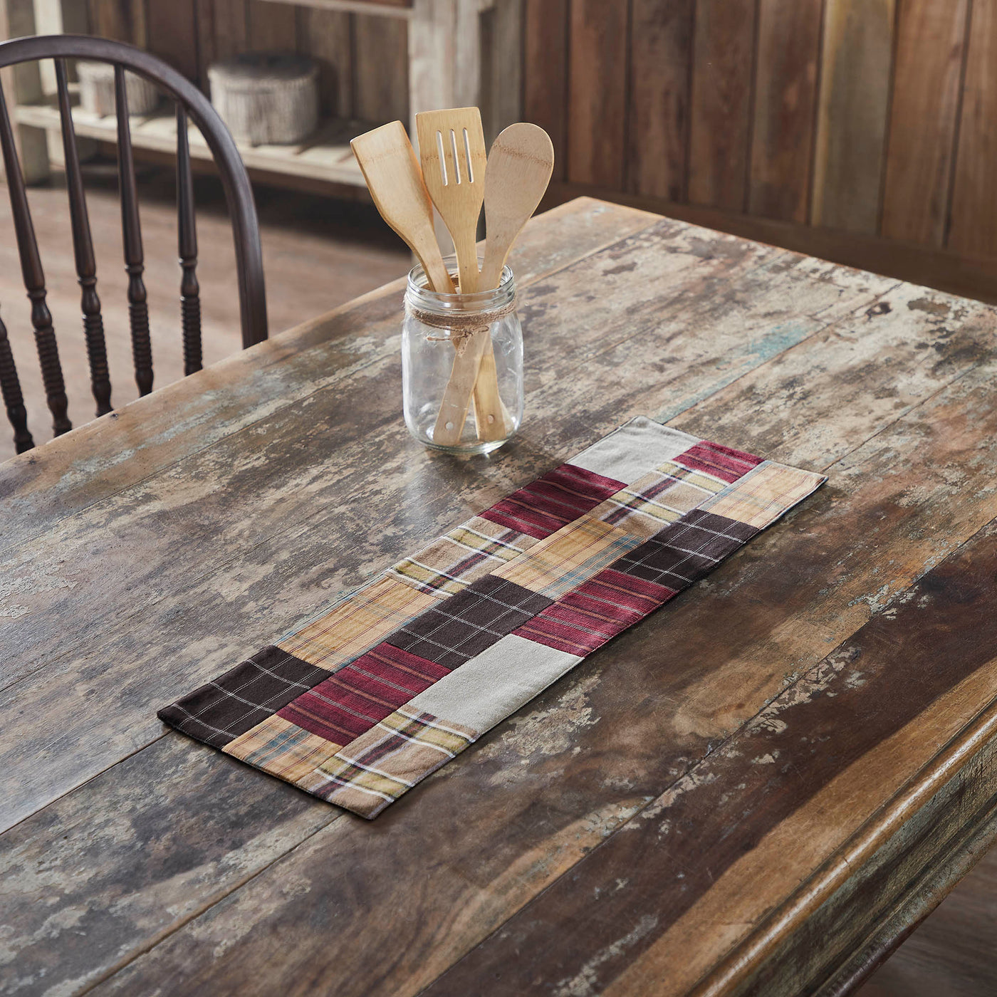 Wyatt Primitive Quilted 24" Table Runner