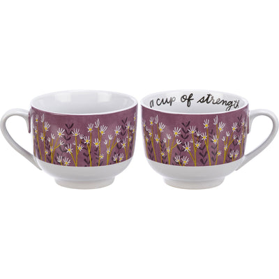 💙 A Cup Of Strength Mug Floral 20 oz
