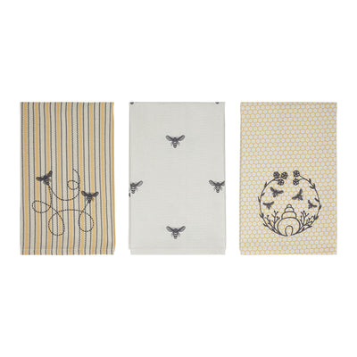 Set of 3 Buzzy Bees Tea Towels