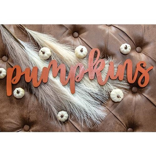 Pumpkins Orange Hanging Script 20" Sign