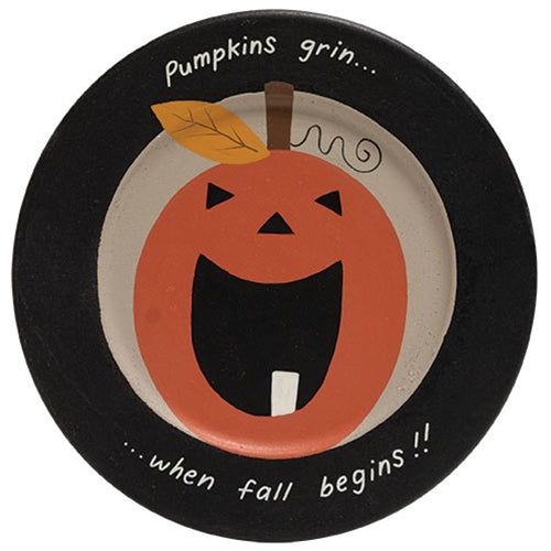 Set of 2 Pumpkins Grin 8.75" Decorative Plates