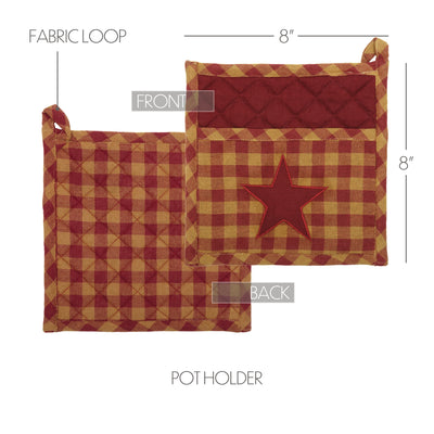 Burgundy Star Pot Holder 8"