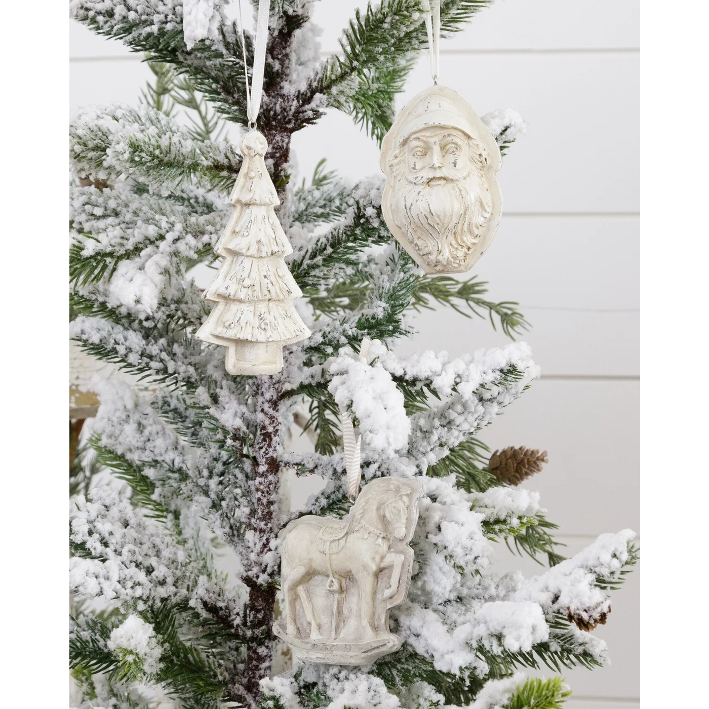 Set of 3 Tree Santa Carousal Horse Mold Ornaments