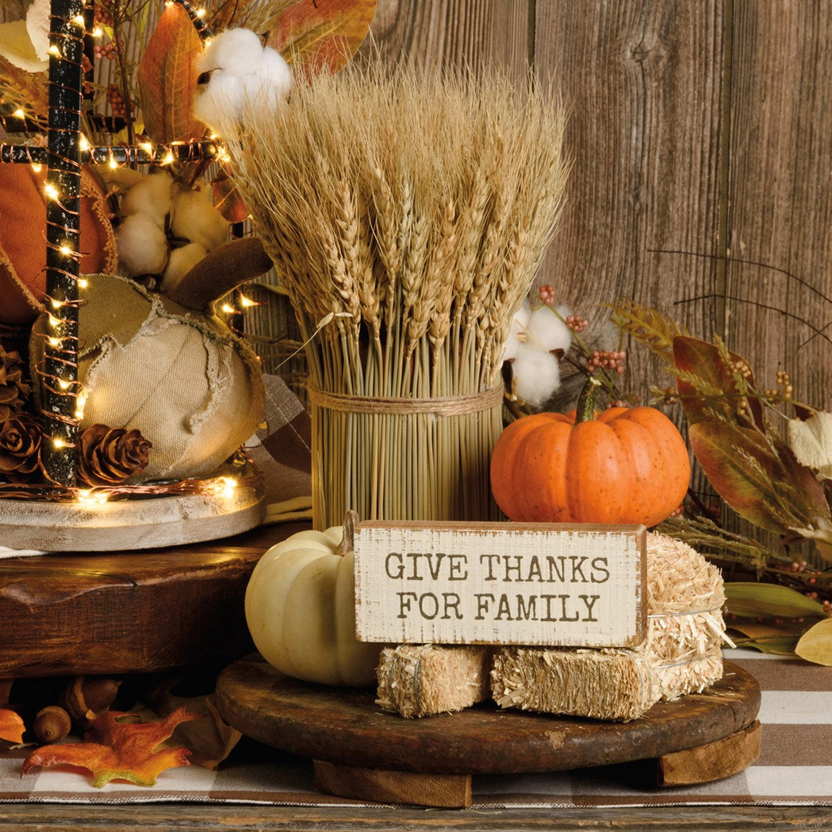 Give Thanks For Family Mini Block Sign