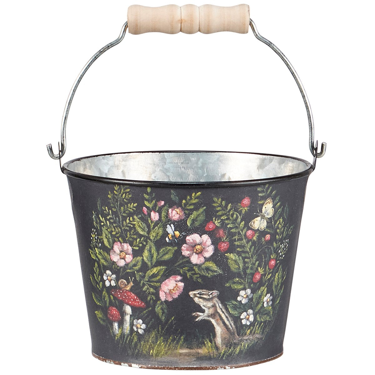 Set of 4 Woodland Animals and Flowers Bucket Set