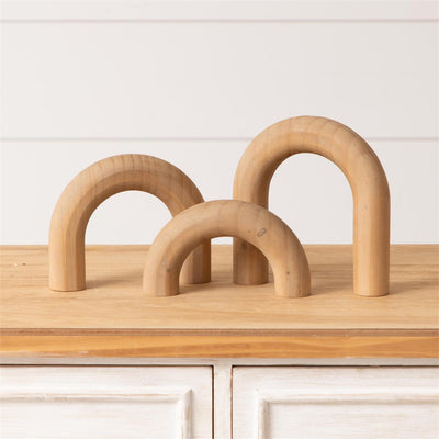 Abstract Wooded Arches Set of 3