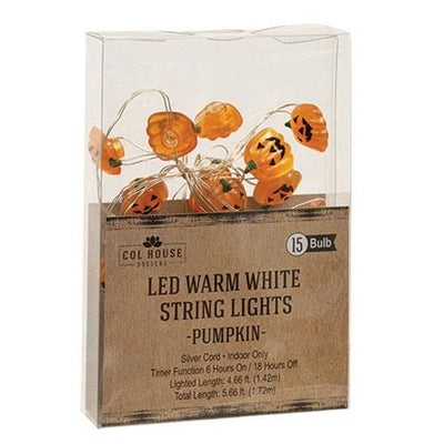Jack O Lantern 15 ct LED Timer Lights