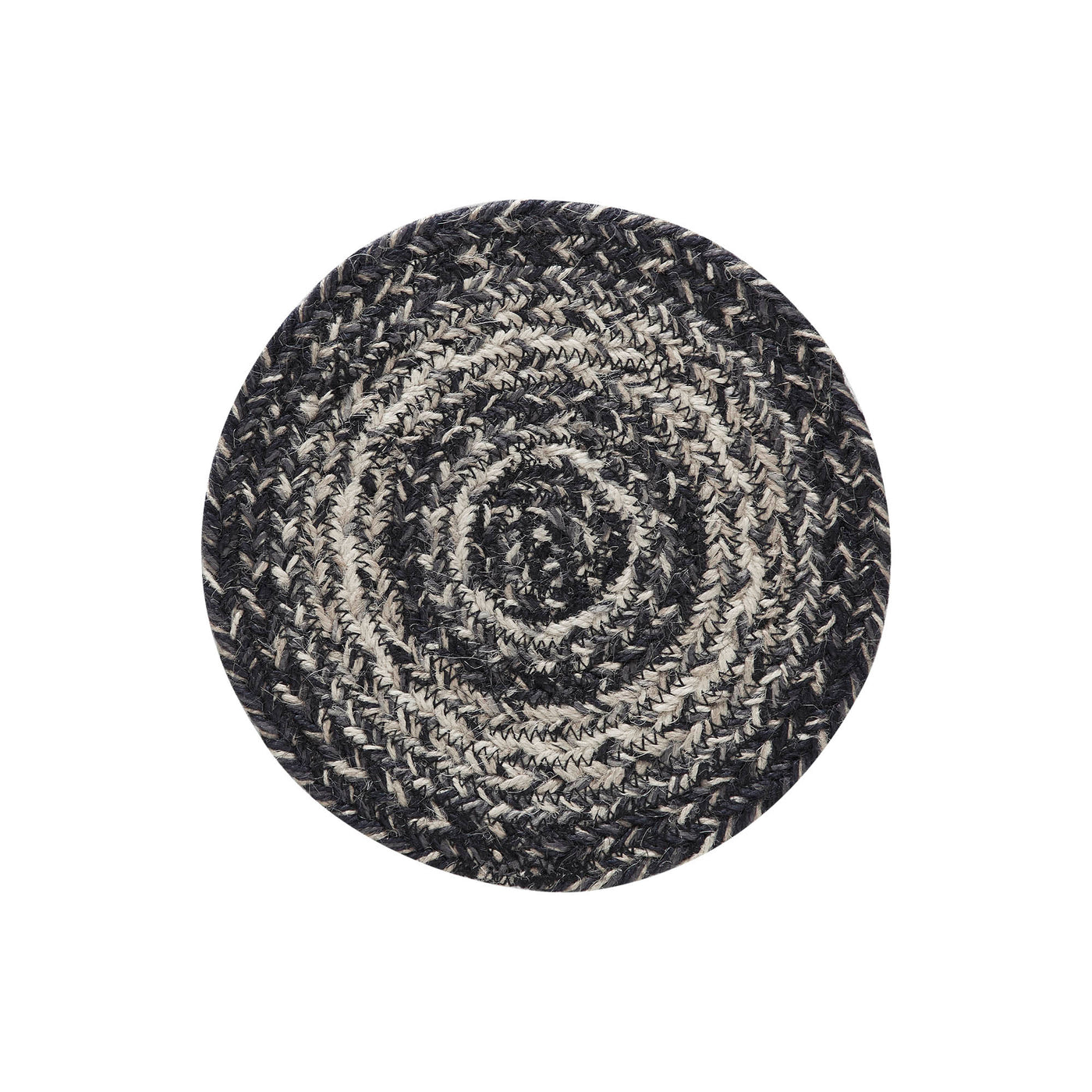 💙 Sawyer Mill Black White Jute Trivet 8 inch Diameter