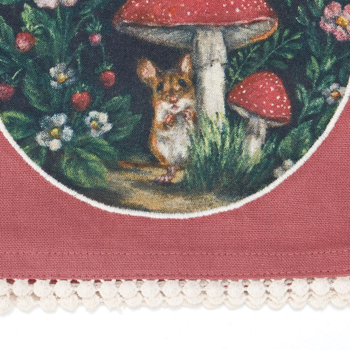 Woodland Mouse Mushroom Kitchen Towel