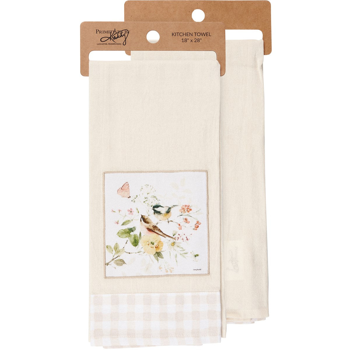 Chickadees and Blooms Kitchen Towel