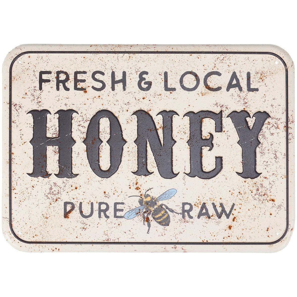 Fresh & Local Honey 10" Distressed Metal Sign