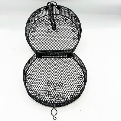 Black Metal Mesh Purse Shaped Container