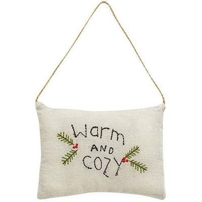 Warm & Cozy Embroidered Pillow Ornament