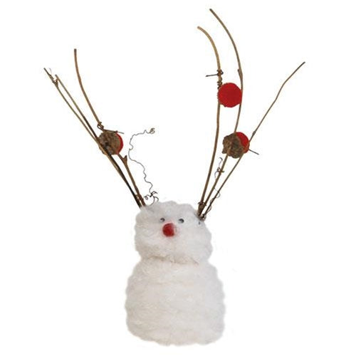 Fluffy Reindeer Snowman 8" Figure