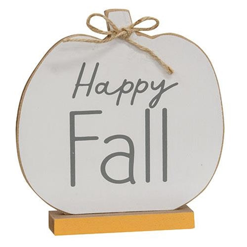 Set of 2 Hello Fall & Happy Fall Pumpkins on Base