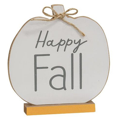 Set of 2 Hello Fall & Happy Fall Pumpkins on Base