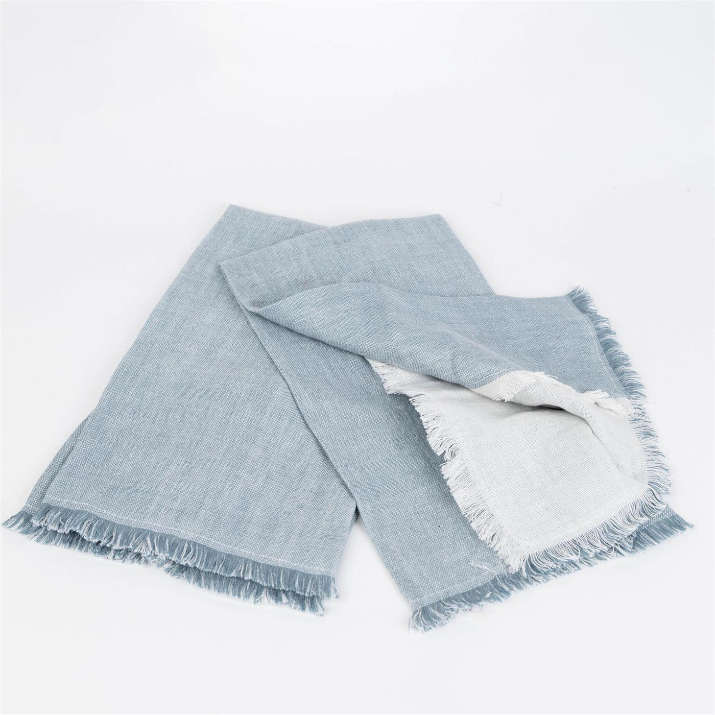 Set of 2 Soft Blue Chambray Tea Towels