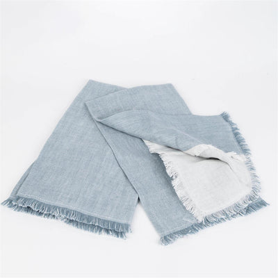 Set of 2 Soft Blue Chambray Tea Towels