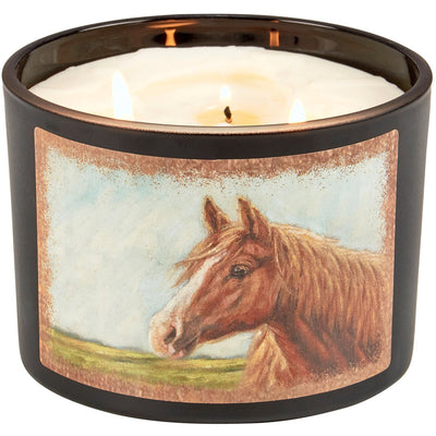 Horse in a Field 10 oz Candle Cedar Scent